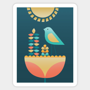 Flower and Bird II Sticker